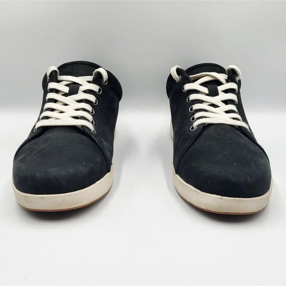 ABEO Addie Black Nubuck Leather Lace-Up Cushioned Casual Sneakers Women's 6.5